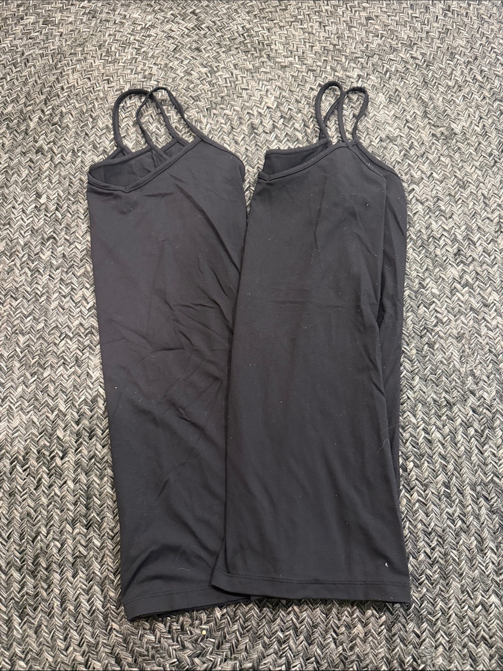 Buckle Black Double-Strap Camisole Tank (Pair)